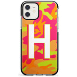 Bright Neon Camo Solid Monogram iPhone Case  Black Impact Custom Phone Case - Case Warehouse