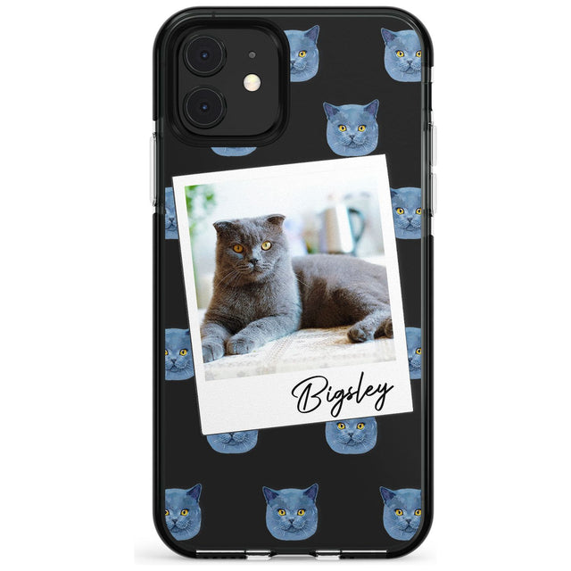 Personalised English Blue Cat Photo Black Impact Phone Case for iPhone 11 Pro Max