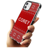 Personalised Red Christmas Knitted Jumper Black Impact Phone Case for iPhone 11 Pro Max