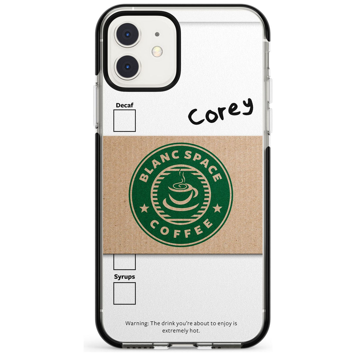 Personalised Coffee Cup Black Impact Phone Case for iPhone 11 Pro Max