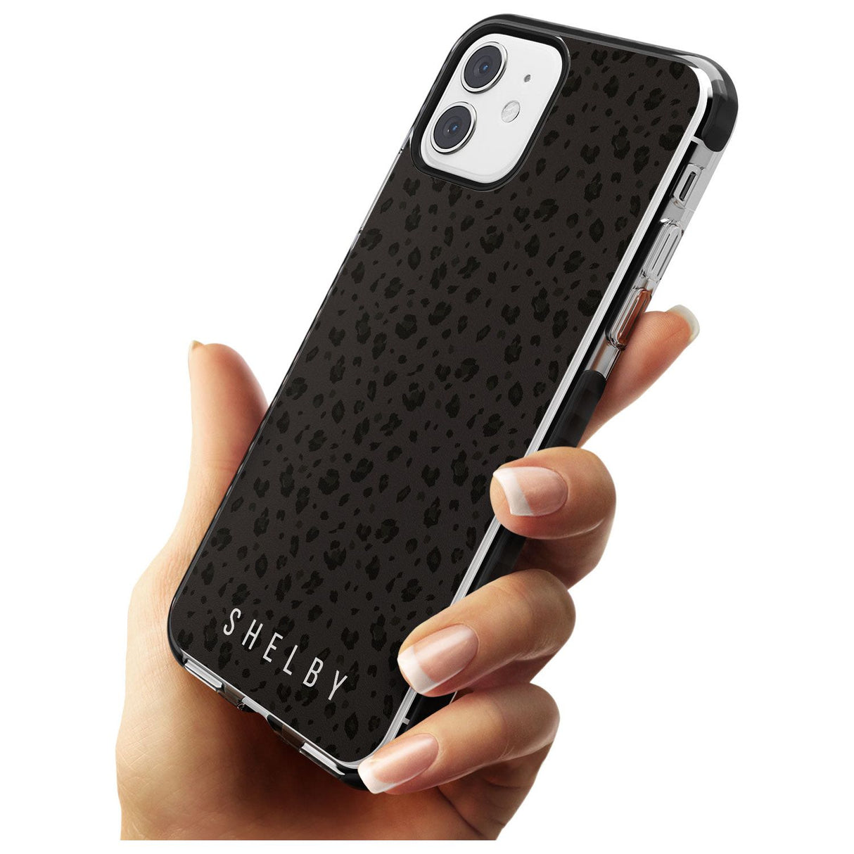 Minimal Lettering Dark Leopard Black Impact Phone Case for iPhone 11