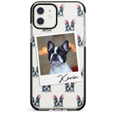 French Bulldog, Black & White - Custom Dog Photo Pink Fade Impact Phone Case for iPhone 11 Pro Max