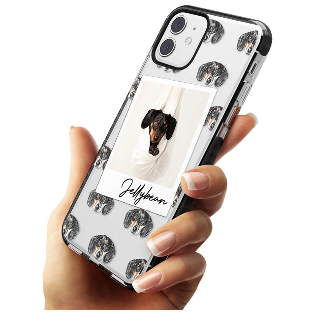 Dachshund, Black- Custom Dog Photo Pink Fade Impact Phone Case for iPhone 11 Pro Max