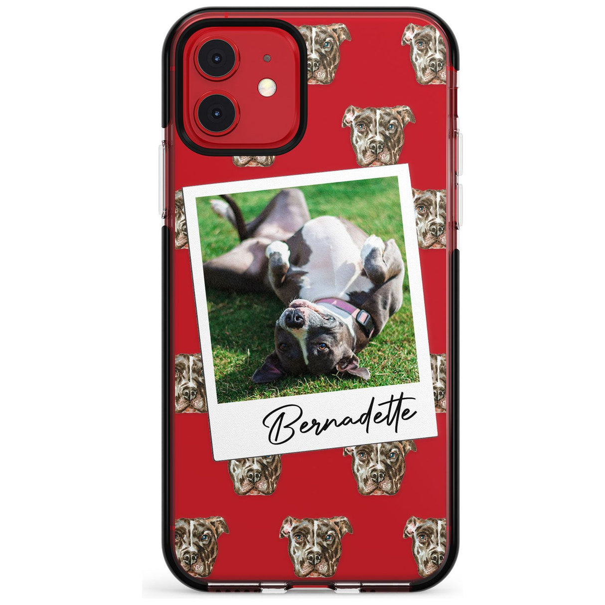 Staffordshire Bull Terrier - Custom Dog Photo Pink Fade Impact Phone Case for iPhone 11 Pro Max