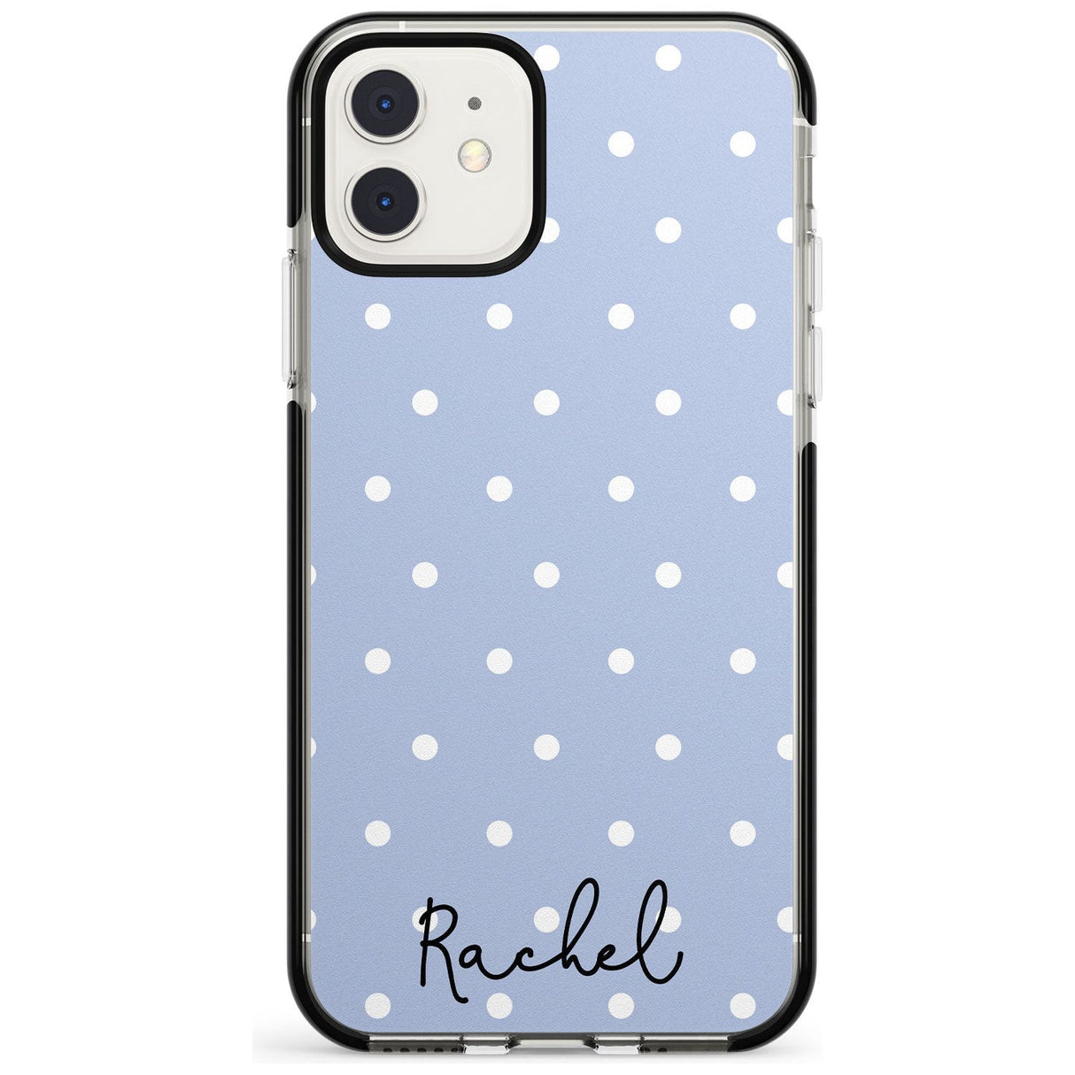 Simple Light Blue Dots iPhone Case  Black Impact Custom Phone Case - Case Warehouse