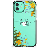 Custom Ferns & Flowers Pink Fade Impact Phone Case for iPhone 11 Pro Max