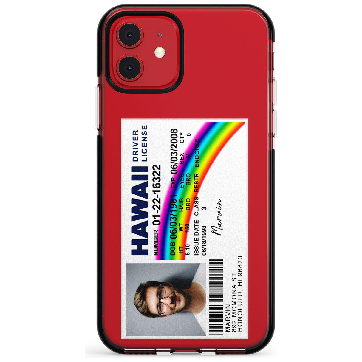 Personalised Hawaii Driving License Black Impact Phone Case for iPhone 11 Pro Max