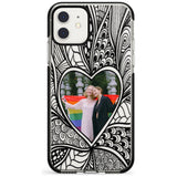 Personalised Henna Heart Photo Case Black Impact Phone Case for iPhone 11 Pro Max