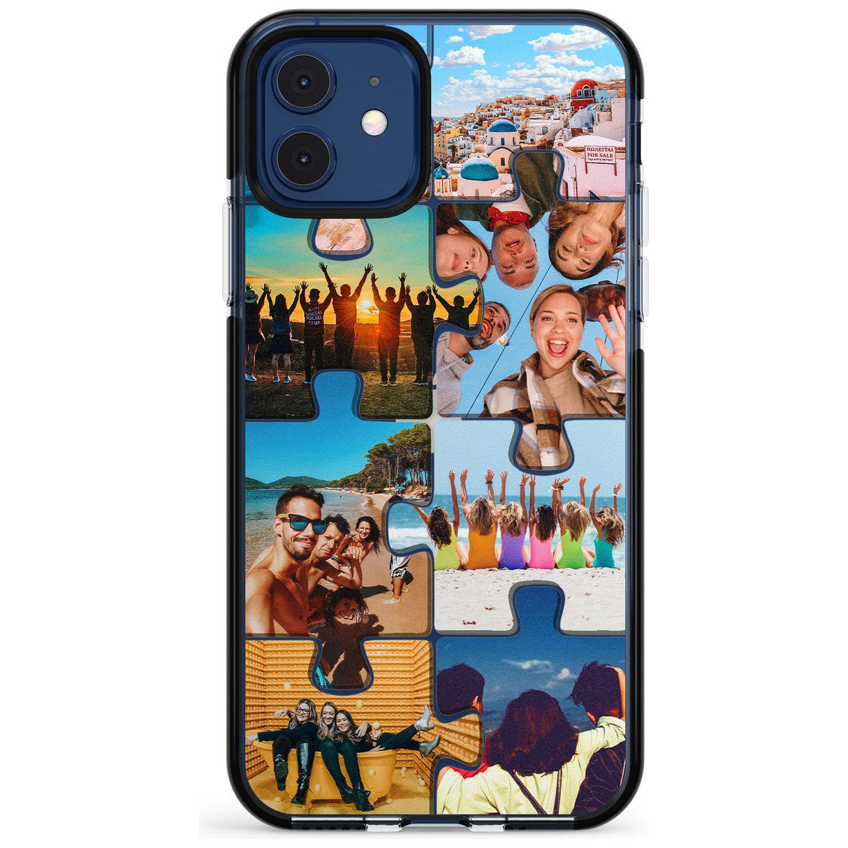 Personalised Jigsaw Photo Grid Black Impact Phone Case for iPhone 11 Pro Max