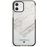 White Marble iPhone Case  Black Impact Custom Phone Case - Case Warehouse