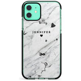 Personalised Black & White Marble Pink Fade Impact Phone Case for iPhone 11 Pro Max