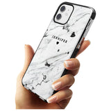 Personalised Black & White Marble Pink Fade Impact Phone Case for iPhone 11 Pro Max