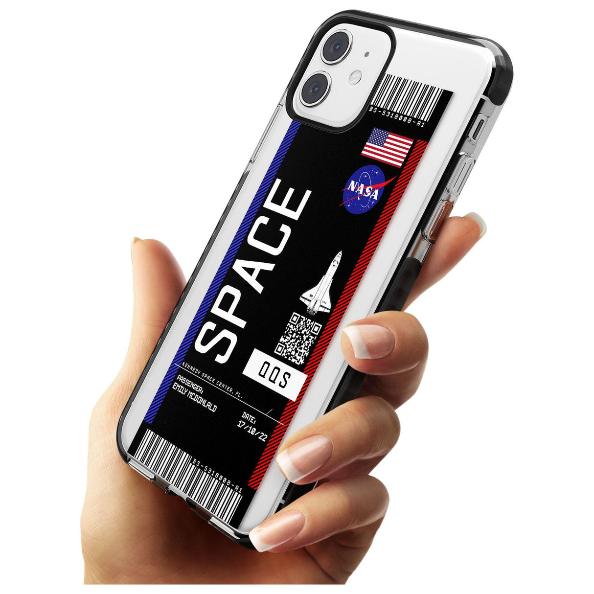 Personalised NASA Boarding Pass (Dark) Black Impact Phone Case for iPhone 11 Pro Max