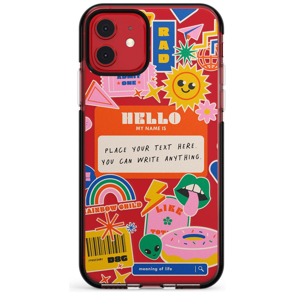 Custom Nostalgia Sticker Mix #2 Pink Fade Impact Phone Case for iPhone 11 Pro Max