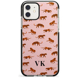 Safari Tiger Pattern on Pink iPhone Case  Black Impact Custom Phone Case - Case Warehouse