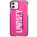 Bold Custom Name: Pink Black Impact Phone Case for iPhone 11