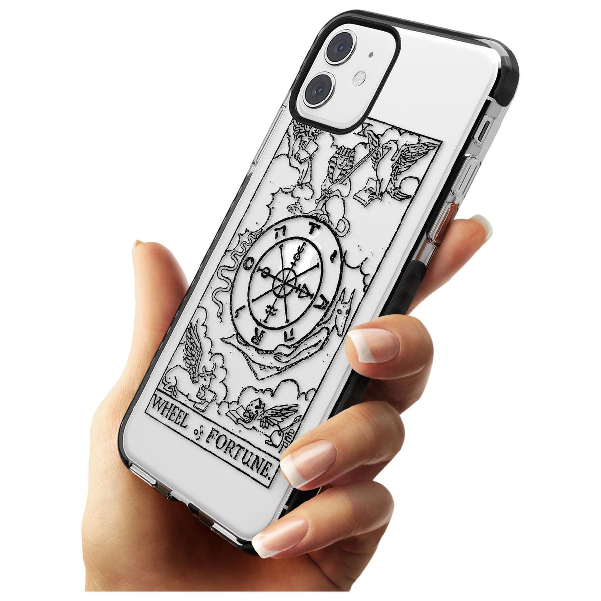 Wheel of Fortune Tarot Card - Transparent Pink Fade Impact Phone Case for iPhone 11 Pro Max