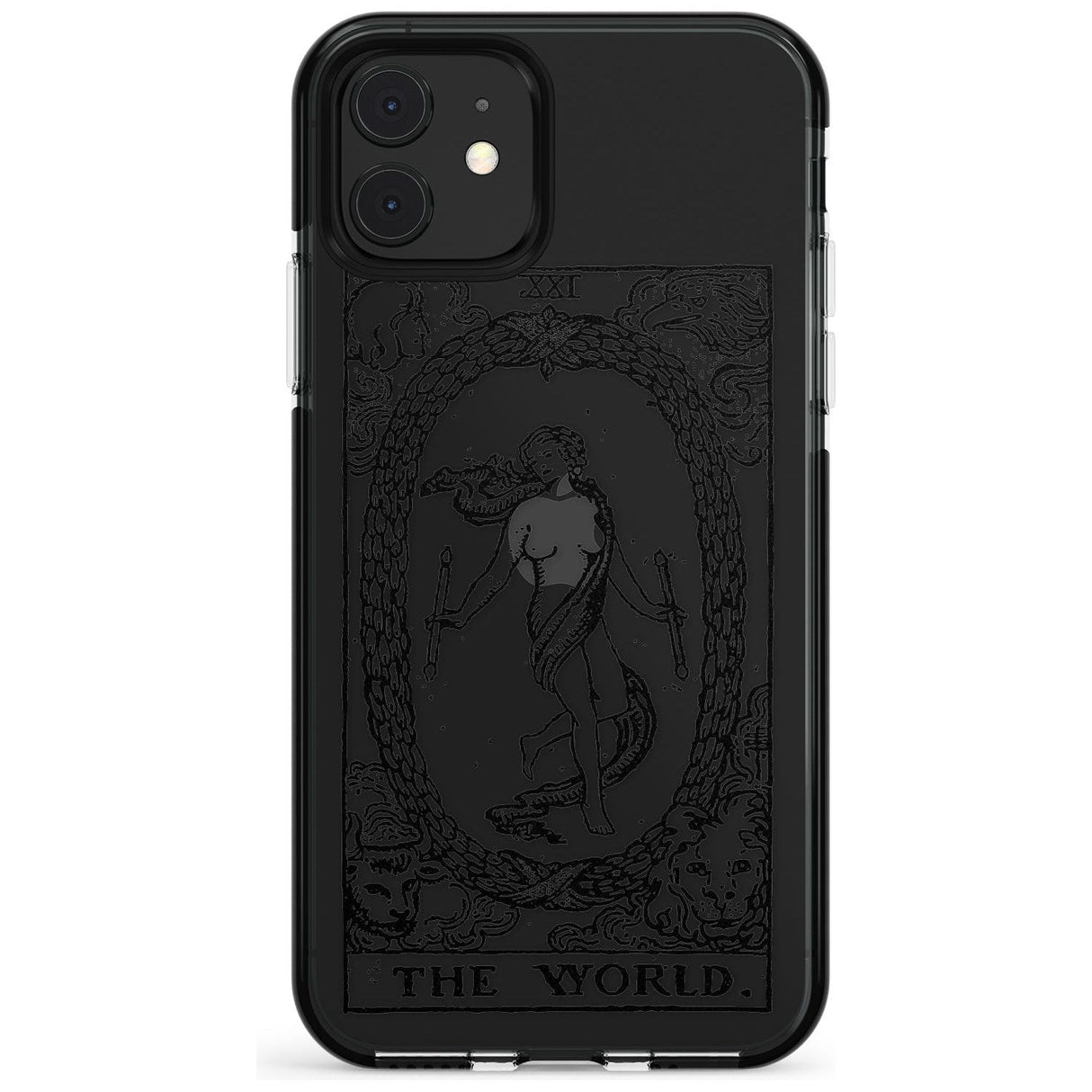 The World Tarot Card - Transparent Pink Fade Impact Phone Case for iPhone 11 Pro Max