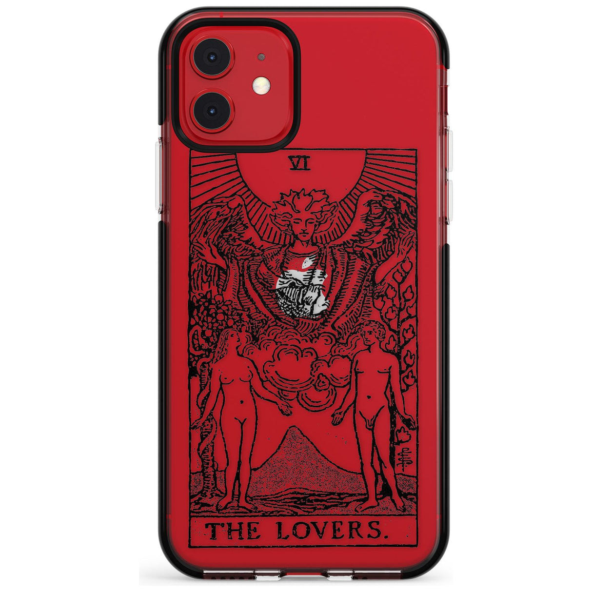 The Lovers Tarot Card - Transparent Pink Fade Impact Phone Case for iPhone 11 Pro Max