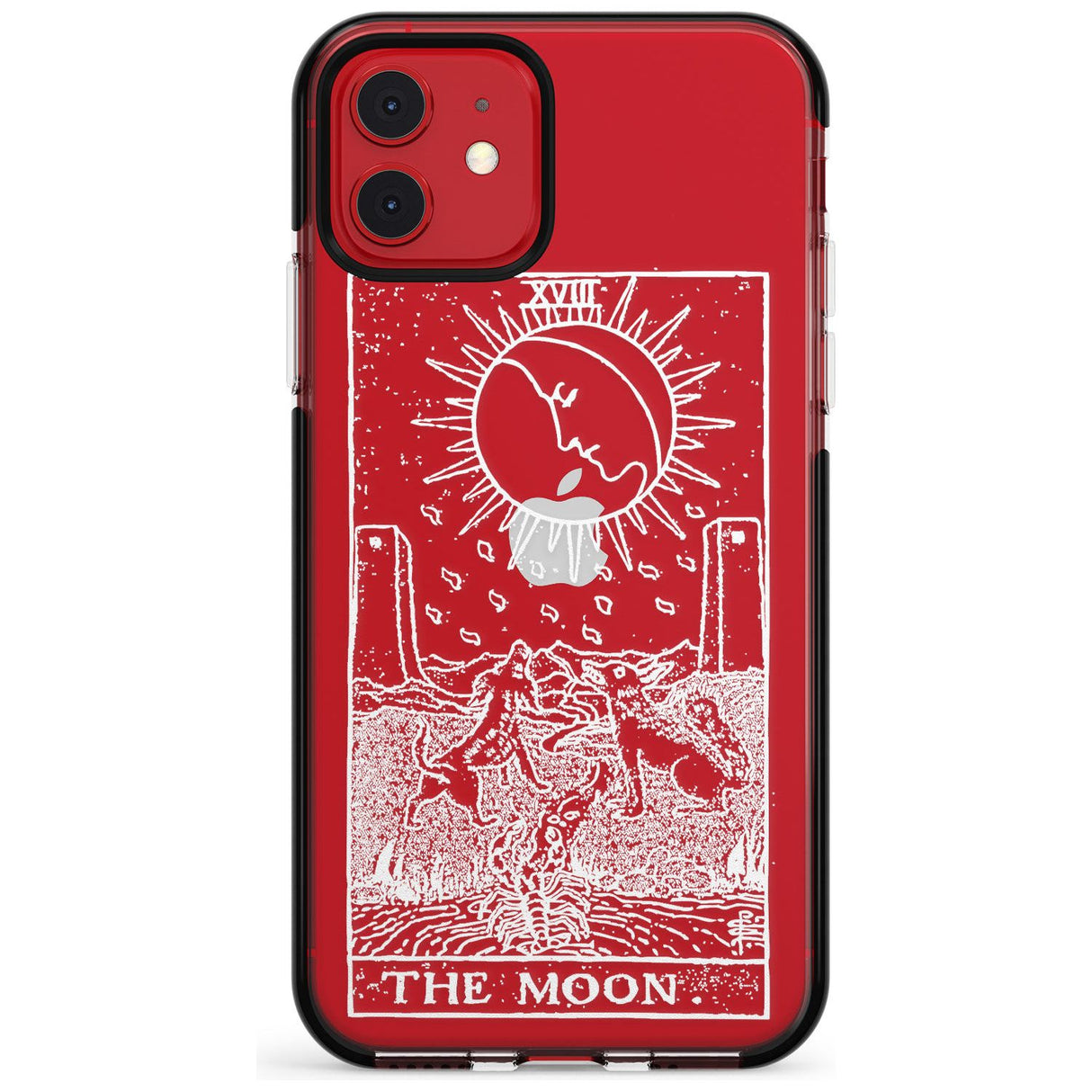 The Moon Tarot Card - White Transparent Pink Fade Impact Phone Case for iPhone 11 Pro Max