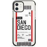 San Diego Boarding Pass iPhone Case  Black Impact Custom Phone Case - Case Warehouse