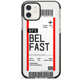 Belfast Boarding Pass  Black Impact Custom Phone Case - Case Warehouse