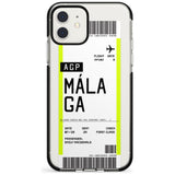 Málaga Boarding Pass iPhone Case  Black Impact Custom Phone Case - Case Warehouse