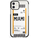 Miami Boarding Pass iPhone Case  Black Impact Custom Phone Case - Case Warehouse