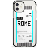 Rome Boarding Pass iPhone Case  Black Impact Custom Phone Case - Case Warehouse