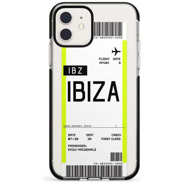 Ibiza Boarding Pass iPhone Case  Black Impact Custom Phone Case - Case Warehouse