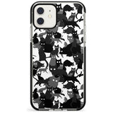 Black & White Cat Camouflage iPhone Case  Black Impact Phone Case - Case Warehouse