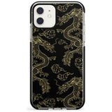 Black and Gold Dragon Pattern Black Impact Phone Case for iPhone 11 Pro Max