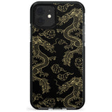 Black and Gold Dragon Pattern Black Impact Phone Case for iPhone 11 Pro Max