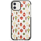 Christmas Baubles Pattern Black Impact Phone Case for iPhone 11 Pro Max