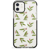 Christmas Holly Pattern Black Impact Phone Case for iPhone 11 Pro Max