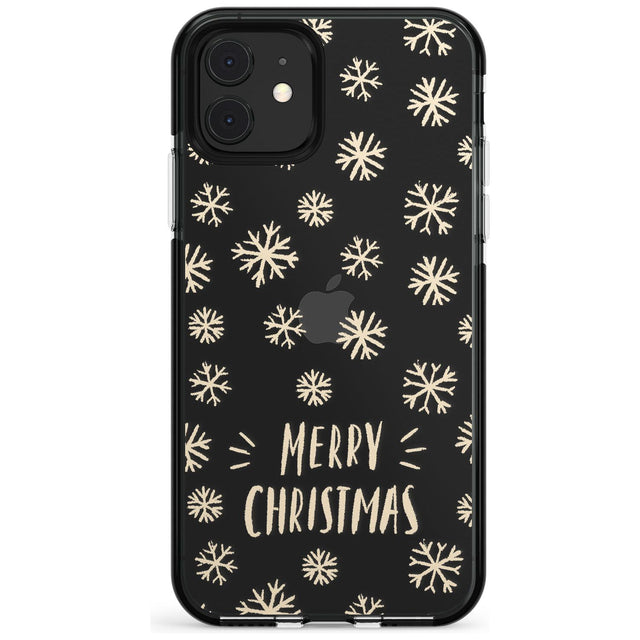 Christmas Snowflake Pattern Black Impact Phone Case for iPhone 11 Pro Max