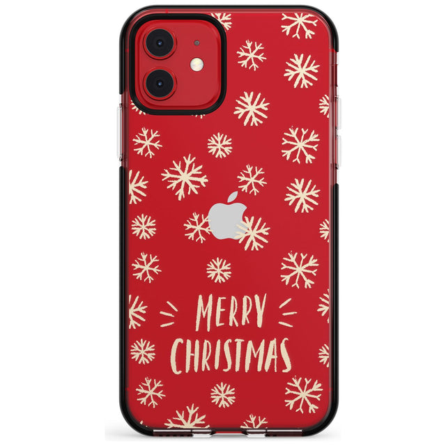 Christmas Snowflake Pattern Black Impact Phone Case for iPhone 11 Pro Max