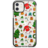 Christmas Mixture Pattern Black Impact Phone Case for iPhone 11 Pro Max