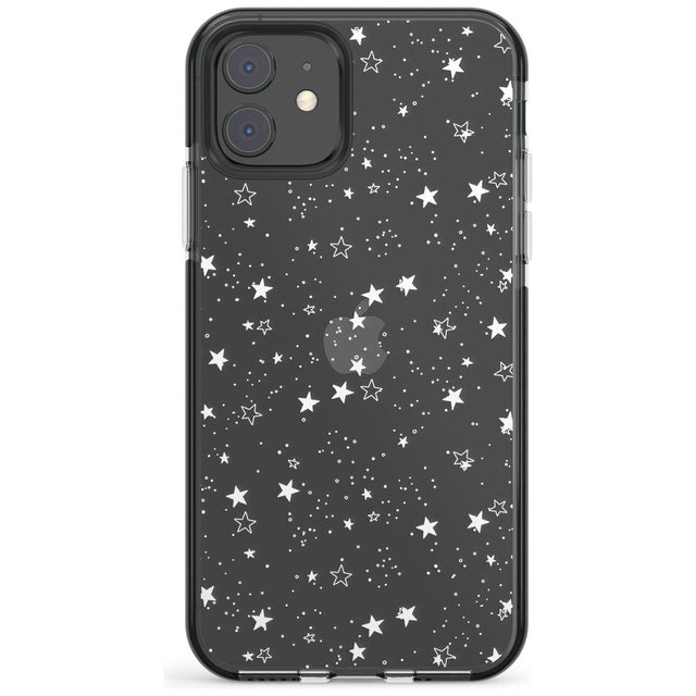 White Stars on Clear Impact Phone Case for iPhone 11, iphone 12