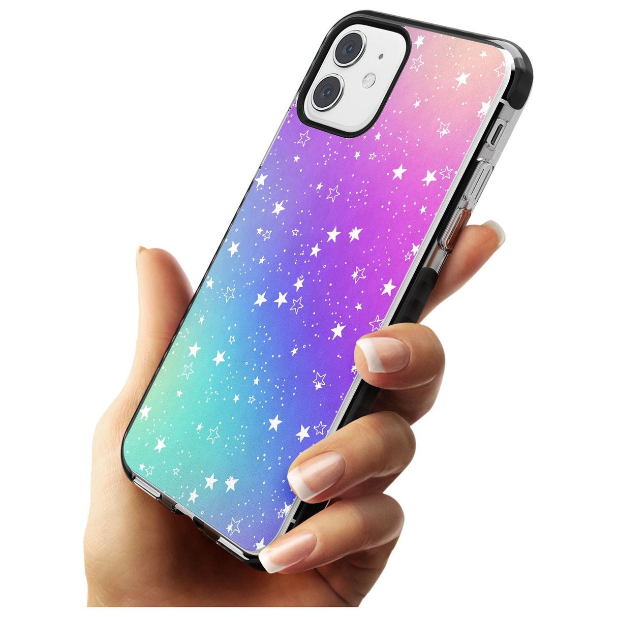 White Stars on Pastels Pink Fade Impact Phone Case for iPhone 11 Pro Max