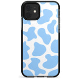 Blue and White Cow Print Black Impact Phone Case for iPhone 11 Pro Max