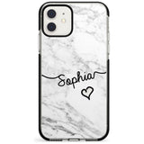 White Marble iPhone Case  Black Impact Custom Phone Case - Case Warehouse