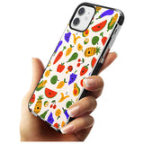 Mixed Kawaii Food Icons - Solid iPhone Case Black Impact Phone Case Warehouse 11