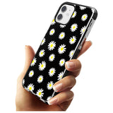 White Daisy Pattern (Black) Black Impact Phone Case for iPhone 11