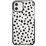 Black on Transparent Dalmatian Polka Dot Spots Black Impact Phone Case for iPhone 11