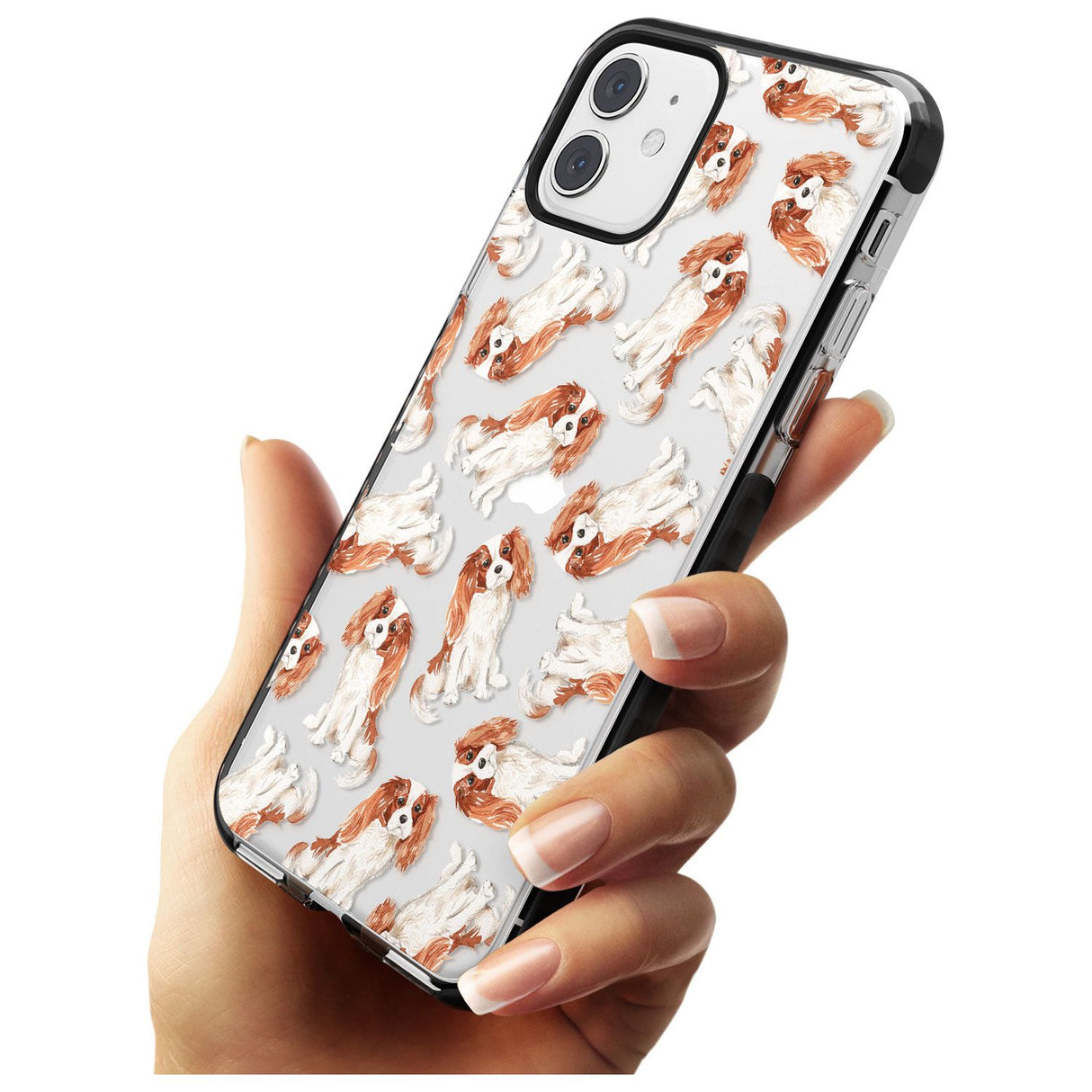 Cavalier King Charles Spaniel Dog Pattern Black Impact Phone Case for iPhone 11