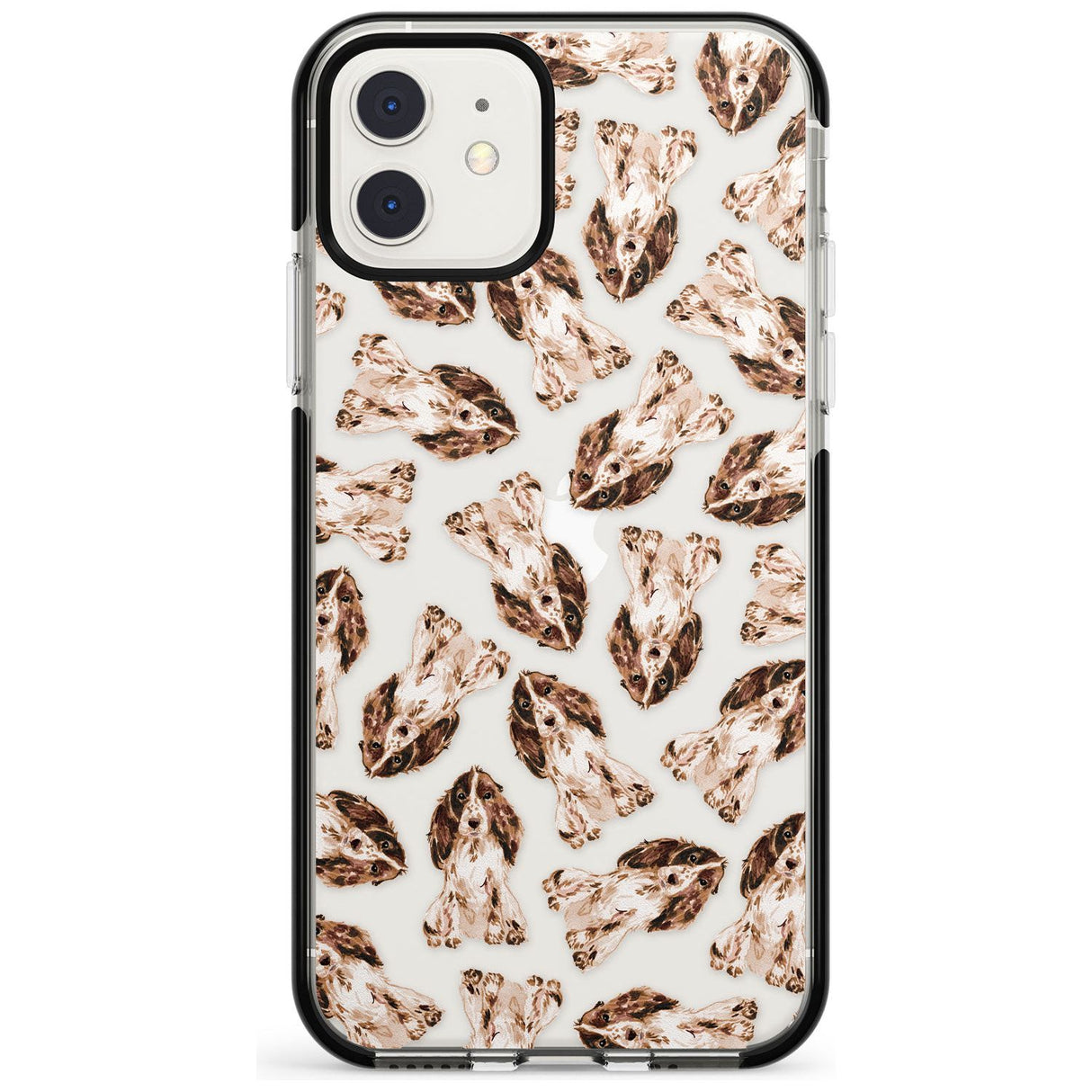 Cocker Spaniel (Brown) Watercolour Dog Pattern Phone Case iPhone 11 / Black Impact Case,iPhone 12 Mini / Black Impact Case Blanc Space