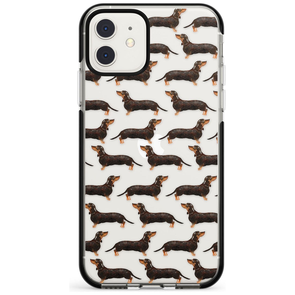 Dachshund (Black & Tan) Watercolour Dog Pattern Black Impact Phone Case for iPhone 11