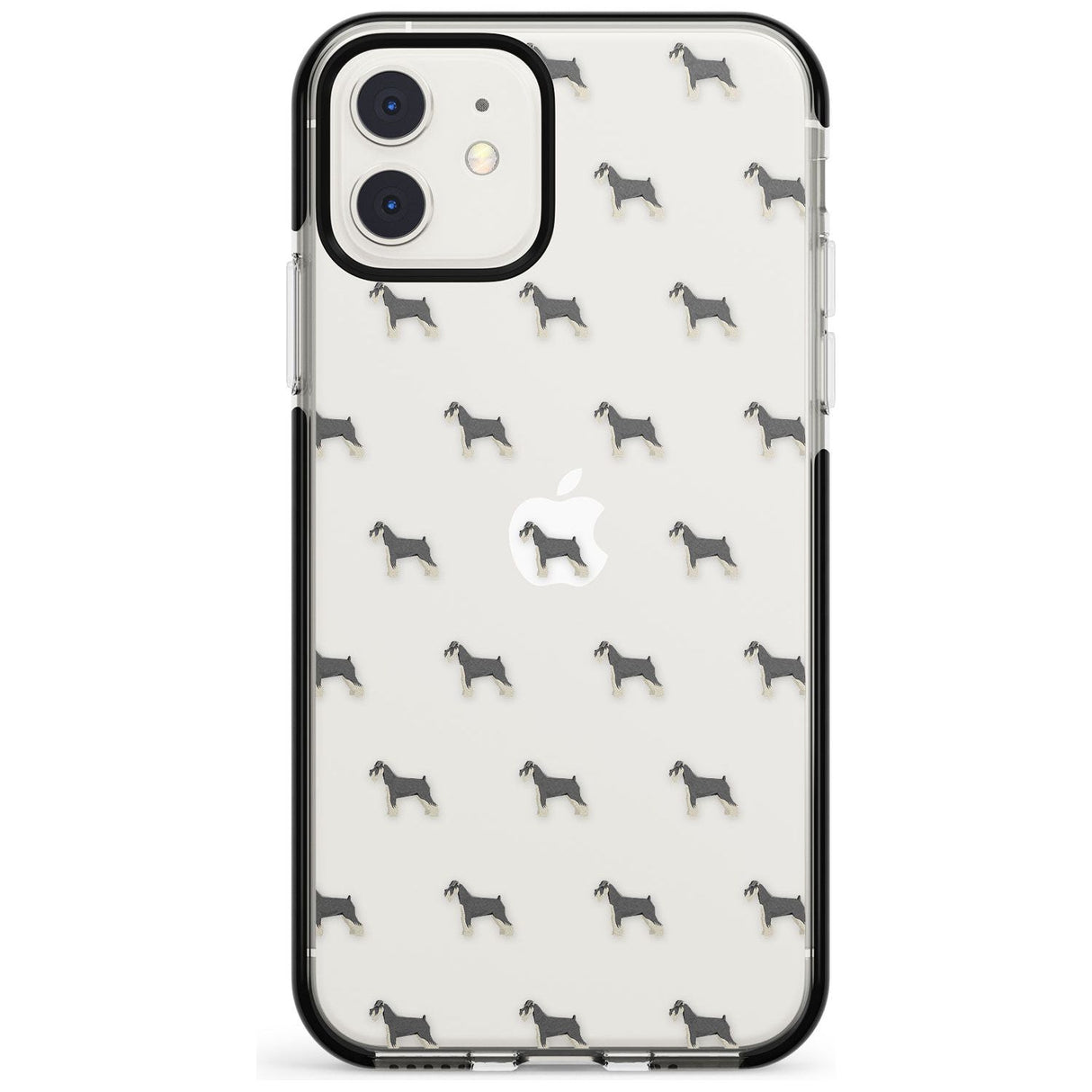 Schnauzer Dog Pattern Clear Black Impact Phone Case for iPhone 11