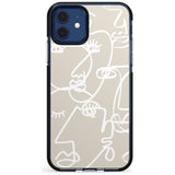 Continuous Line Faces: White on Beige Pink Fade Impact Phone Case for iPhone 11 Pro Max